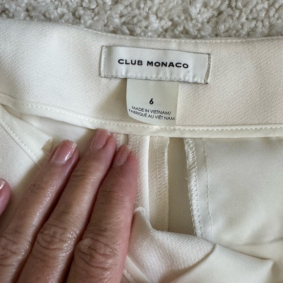 Club Monaco Cream Ivory Pleated Ankle Pants Trousers Size 6 - Picture 5 of 12